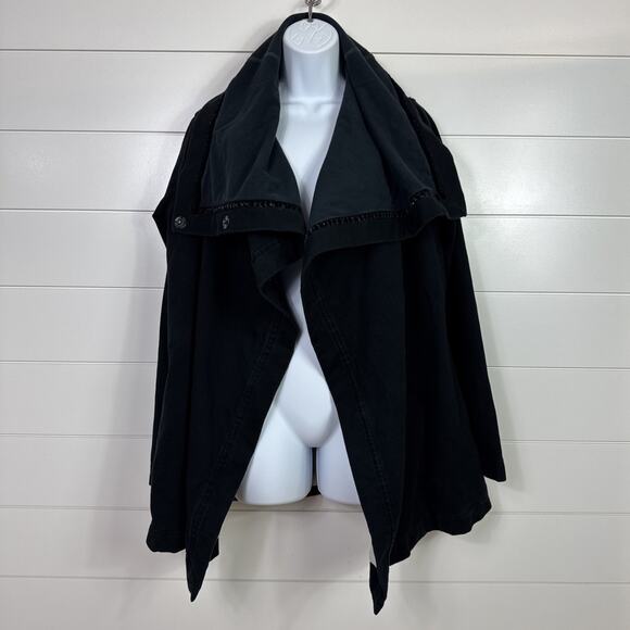 Lululemon Savasana Wrap Jacket Long Sleeved Snap Button Closure Black sz 8 - Picture 3 of 9